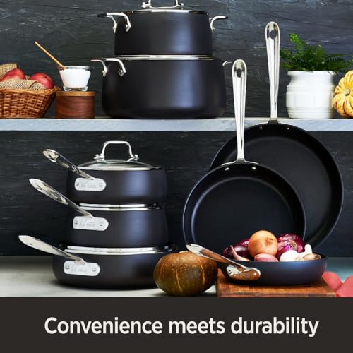 All-Clad HA1 Hard Anodized Nonstick Fry Pan 12 Inch Induction Oven Broiler Safe 500F, Lid Safe 350F Pots and Pans, Cookware Black