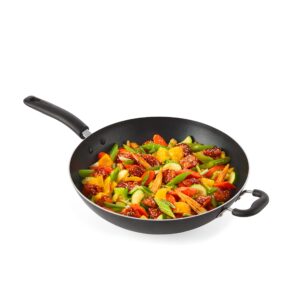 T-fal Ultimate Hard Anodized Nonstick Wok 14 Inch Oven Safe 350F Cookware, Pots and Pans, Dishwasher Safe Black