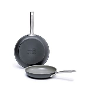 GreenPan Chatham Hard Anodized Healthy Ceramic Nonstick 8" and 10" Frying Pan Skillet Set, Omelette and Egg Pan, PFAS-Free, Dishwasher Safe, Oven Safe, Gray