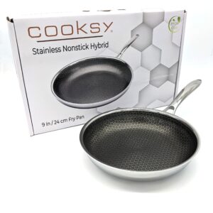 Cooksy 9 Inch Hexagon Surface Hybrid Stainless Steel Frying Pan