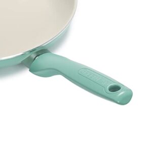 GreenPan Rio Healthy Ceramic Nonstick 8" and 10" Frying Pan Skillet Set, PFAS-Free, Dishwasher Safe, Turquoise