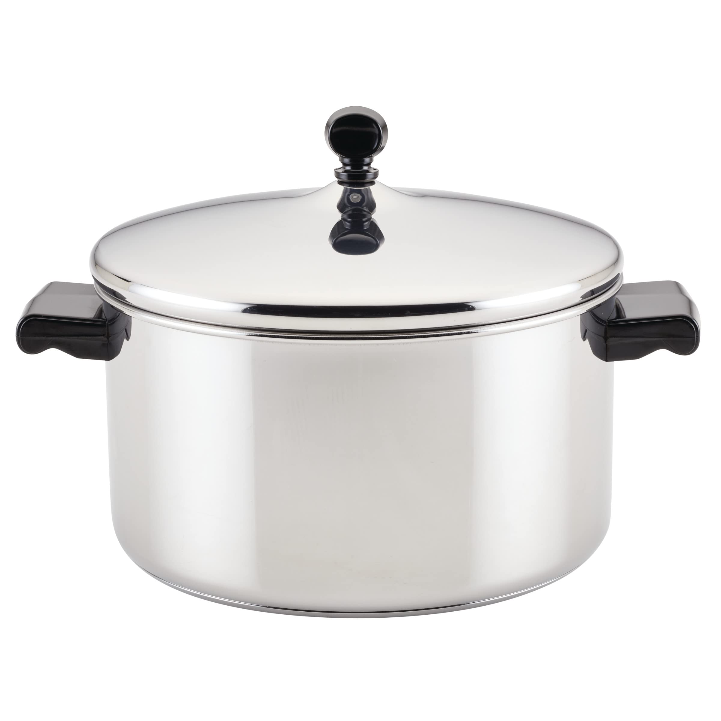 Farberware Classic Stainless Steel 6-Quart Stockpot with Lid, Stainless Steel Pot with Lid, Silver