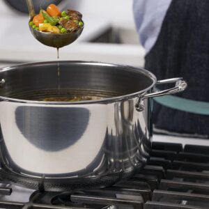 HexClad Hybrid Nonstick 8-Quart Stockpot with Tempered Glass Lid, Dishwasher Safe, Induction Ready, Compatible with All Cooktops