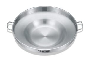concord stainless steel comal frying bowl cookware (22"), silver (s4008 s4812 s5612)