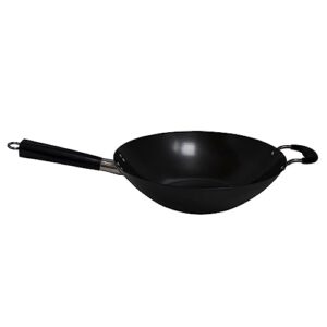 imusa usa 14" traditional nonstick coated wok with triangle helper handle