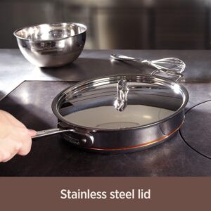 All-Clad Copper Core 5-Ply Stainless Steel Fry Pan 8 Inch Induction Oven Broiler Safe 600F Pots and Pans, Cookware Silver