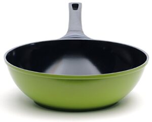 ozeri 12" green wok smooth ceramic non-stick coating (100% ptfe and pfoa free)