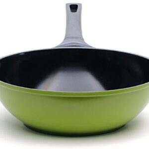 Ozeri 12" Green Wok Smooth Ceramic Non-Stick Coating (100% PTFE and PFOA Free)