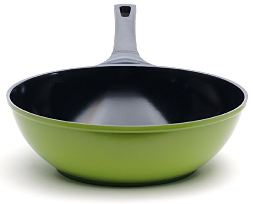 Ozeri 12" Green Wok Smooth Ceramic Non-Stick Coating (100% PTFE and PFOA Free)