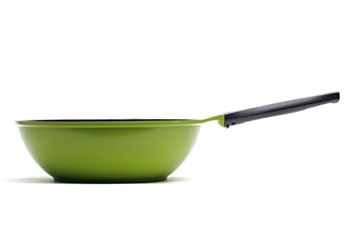 Ozeri 12" Green Wok Smooth Ceramic Non-Stick Coating (100% PTFE and PFOA Free)