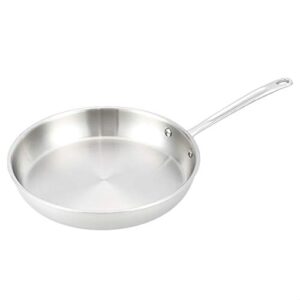 amazon basics tri-ply stainless steel fry pan, 12 inch, silver (previously amazoncommercial brand)