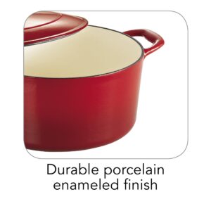 Tramontina Covered Round Dutch Oven Enameled Cast Iron 5.5-Quart Gradated Red, 80131/047DS