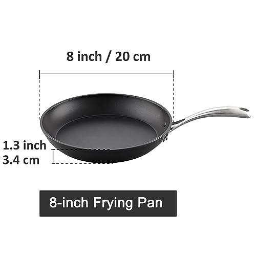 Cooks Standard Frying Omelet Pan, Classic Hard Anodized Nonstick 8-Inch/20cm Saute Skillet Egg Pan, Black