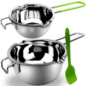 double boiler pot set for melting chocolate, butter, cheese, caramel and candy - 18/8 steel melting pot, 2 cup capacity, including the 1000ml and 600ml capacity…