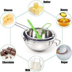 Double Boiler Pot Set for Melting Chocolate, Butter, Cheese, Caramel and Candy - 18/8 Steel Melting Pot, 2 Cup Capacity, Including The 1000ml and 600ml Capacity…