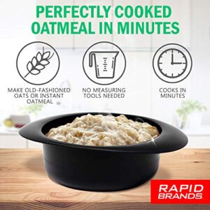 Rapid Oatmeal Cooker | Microwave Instant or Old-Fashioned Oats in 2 Minutes | Perfect for Dorm, Small Kitchen, or Office | Dishwasher-Safe, Microwaveable, & BPA-Free