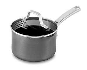 calphalon classic nonstick sauce pan with cover, 1.5 quart, grey