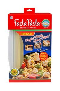microwave spaghetti cooker -the original fasta pasta family size- quickly cooks up to 8 servings- no mess, sticking, or waiting for water to boil- perfect al dente pasta every time