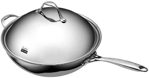 Cooks Standard Wok Multi-Ply Clad Stir Fry Pan, 13" with High Dome lid, Silver