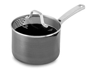 calphalon 1943332 classic nonstick sauce pan with cover, 2.5 quart, grey
