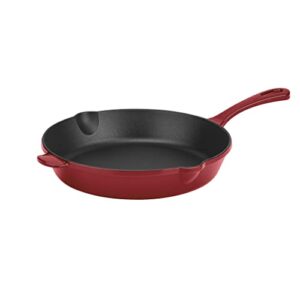 cuisinart chef's classic enameled cast iron 10-inch round fry pan, cardinal red