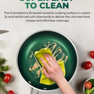 Granitestone Emerald Non Stick Frying Pan, 10” Frying Pan Nonstick, Long Lasting Non Stick Pan for Cooking, Egg Pan, Stay Cool Handle, Scratch Resistant, Easy Cleanup, Dishwasher Oven Safe, Toxin Free