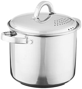 oster sangerfield stainless steel cookware 5-quart pasta pot w/steamer & strainer lid