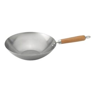 helen's asian kitchen carbon steel wok stir fry pan, 12-inch