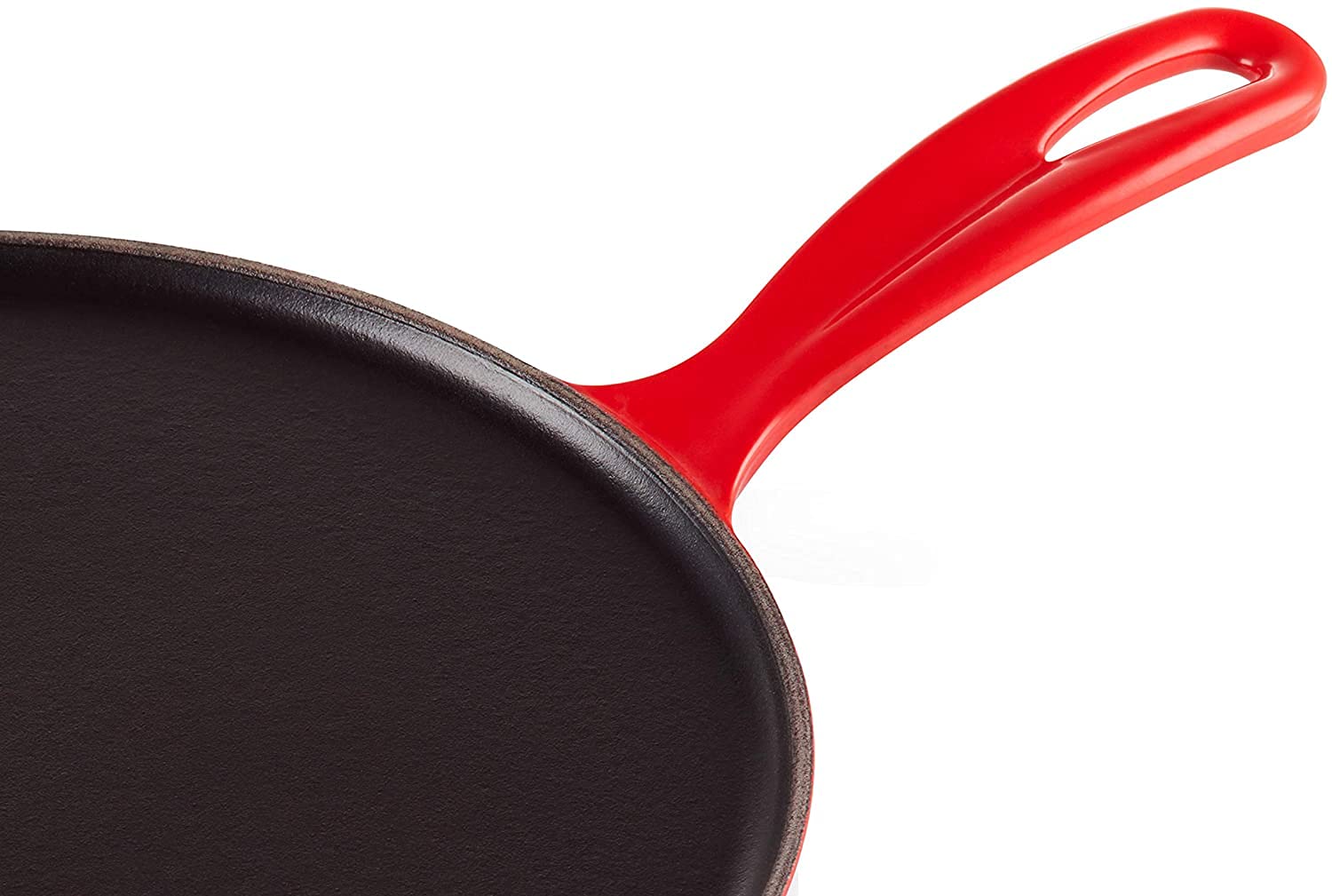 Le Creuset Enameled Cast Iron Crepe Pan with Rateau and Spatula, 10.75", Cerise