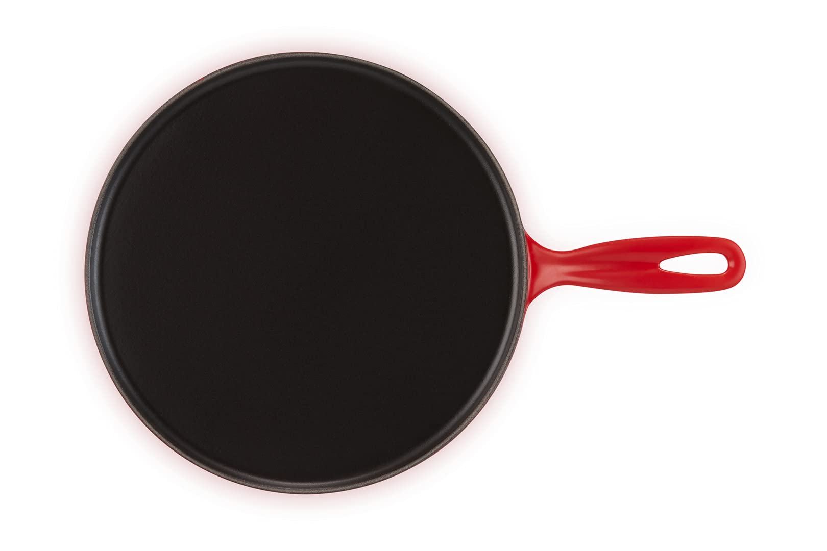 Le Creuset Enameled Cast Iron Crepe Pan with Rateau and Spatula, 10.75", Cerise