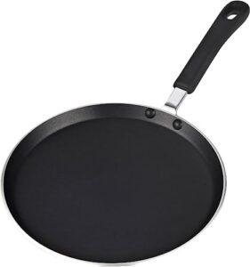 cook n home 10.25-inch nonstick heavy gauge crepe pancake pan griddle, 26cm, black