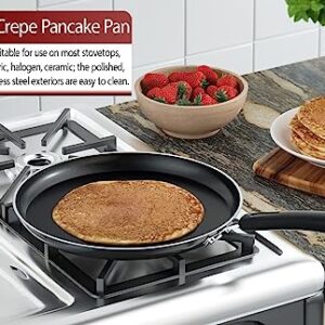 Cook N Home 10.25-Inch Nonstick Heavy Gauge Crepe Pancake Pan Griddle, 26cm, Black