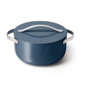 caraway nonstick ceramic dutch oven pot with lid (6.5 qt, 10.5") - non toxic, ptfe & pfoa free - oven safe & compatible with all stovetops (gas, electric & induction) - navy