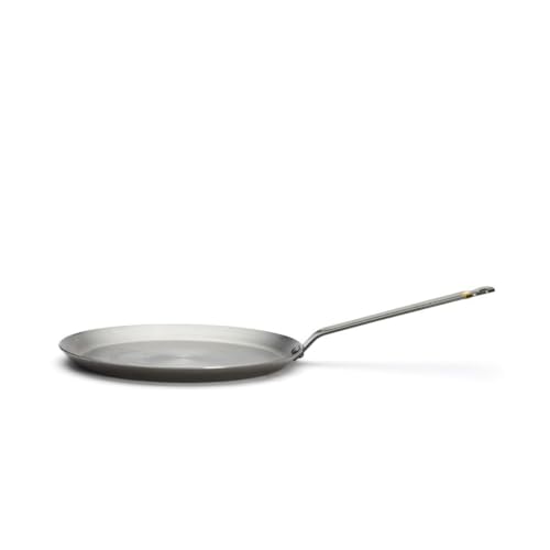 de Buyer MINERAL B Carbon Steel Crepe & Tortilla Pan - 12” - Ideal for Making & Reheating Crepes, Tortillas & Pancakes - Naturally Nonstick - Made in France