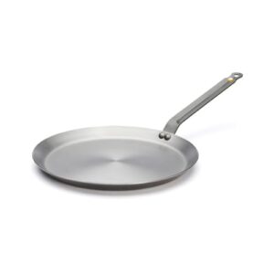 de Buyer MINERAL B Carbon Steel Crepe & Tortilla Pan - 12” - Ideal for Making & Reheating Crepes, Tortillas & Pancakes - Naturally Nonstick - Made in France