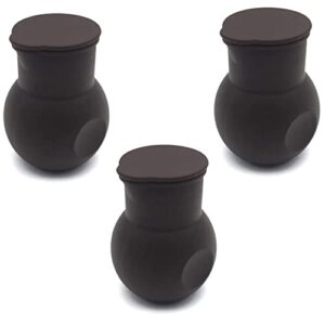 dd-life 3 pcs silicone chocolate melting pot, butter sauce milk microwave baking pouring tool (black)