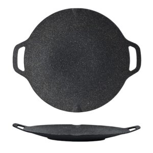 gbultn korean bbq grill pan, medical stone coating, stovetops and induction compatible,round griddle pan, pfoa free toxin free (13.4inches)