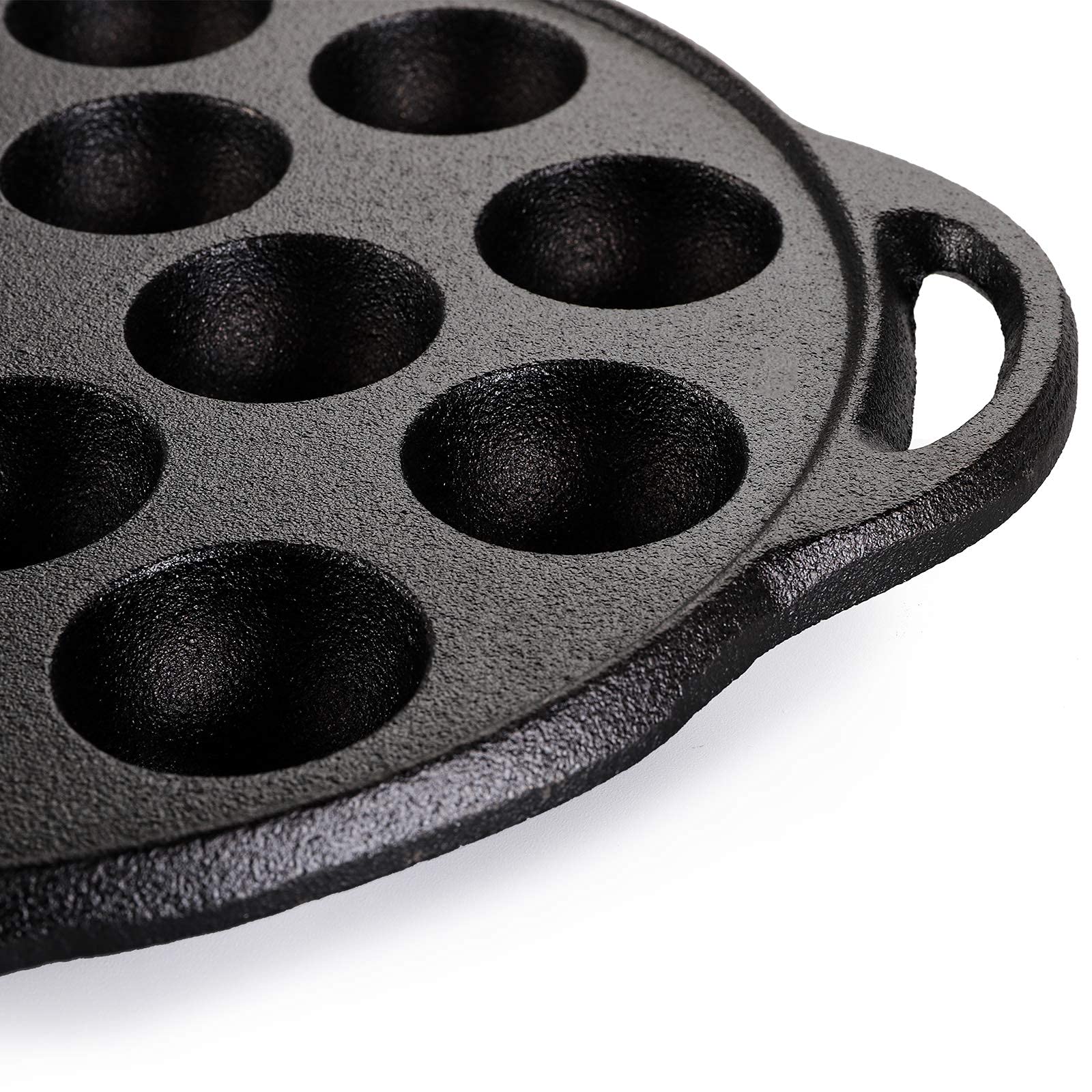 WUWEOT Non-Stick Aebleskiver Pan, Pre-Seasoned Cast Iron Pancake Octopus Ball Grill, 1.5" diameter, 6.6lb