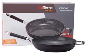 daterra cucina professional 13 inch nonstick frying pan | italian made ceramic nonstick pan sauté pan, chefs pan, non stick skillet pan for cooking, sizzling, searing, baking and more