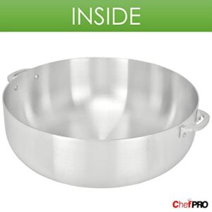 ALUMINUM CALDERO STOCK POT by Chef Pro, Durable Aluminum, Superior Cooking Performance for Even Heat Distribution, Perfect For Serving Large/Small Groups, Riveted Handles, Commercial Grade, 3.8 Quart
