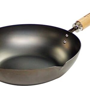 River Light Iron Frying Pan, Extreme Japan, 11.8 inches (30 cm), Induction Compatible, Made in Japan, Wok