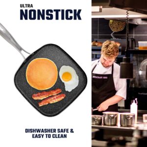 Granitestone Griddle Pan 10.25" Nonstick Stovetop Cookware PFOA Free Oven-Safe, Dish Washwasher safe As Seen On TV