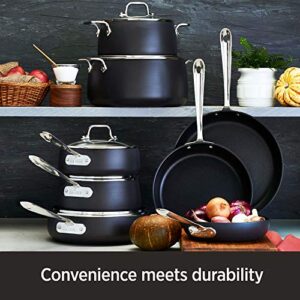 All-Clad HA1 Hard Anodized Nonstick Saute Pan with Lid and Fry Pan Set 4 Quart, 10 Inch Induction Oven Broiler Safe 500F Pots and Pans, Cookware Black