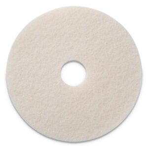 americo polishing pads, 17" diameter, white, 5/carton