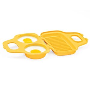Progressive International Prep Solutions Microwave Egg Poacher, Yellow Easy-To-Use, Low-Calorie Breakfasts, Lunches And Dinner, Dishwasher Safe