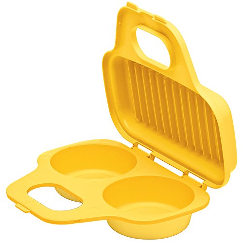 Progressive International Prep Solutions Microwave Egg Poacher, Yellow Easy-To-Use, Low-Calorie Breakfasts, Lunches And Dinner, Dishwasher Safe