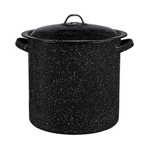 granite ware 15.5 qt steamer with lid. enameled steel perfect for seafood, soups or sauces.
