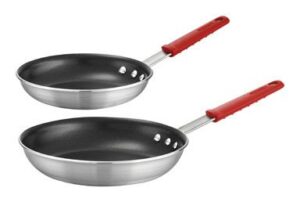 tramontina set of 2 silvertone aluminum frying pans (8 and 10 in.)
