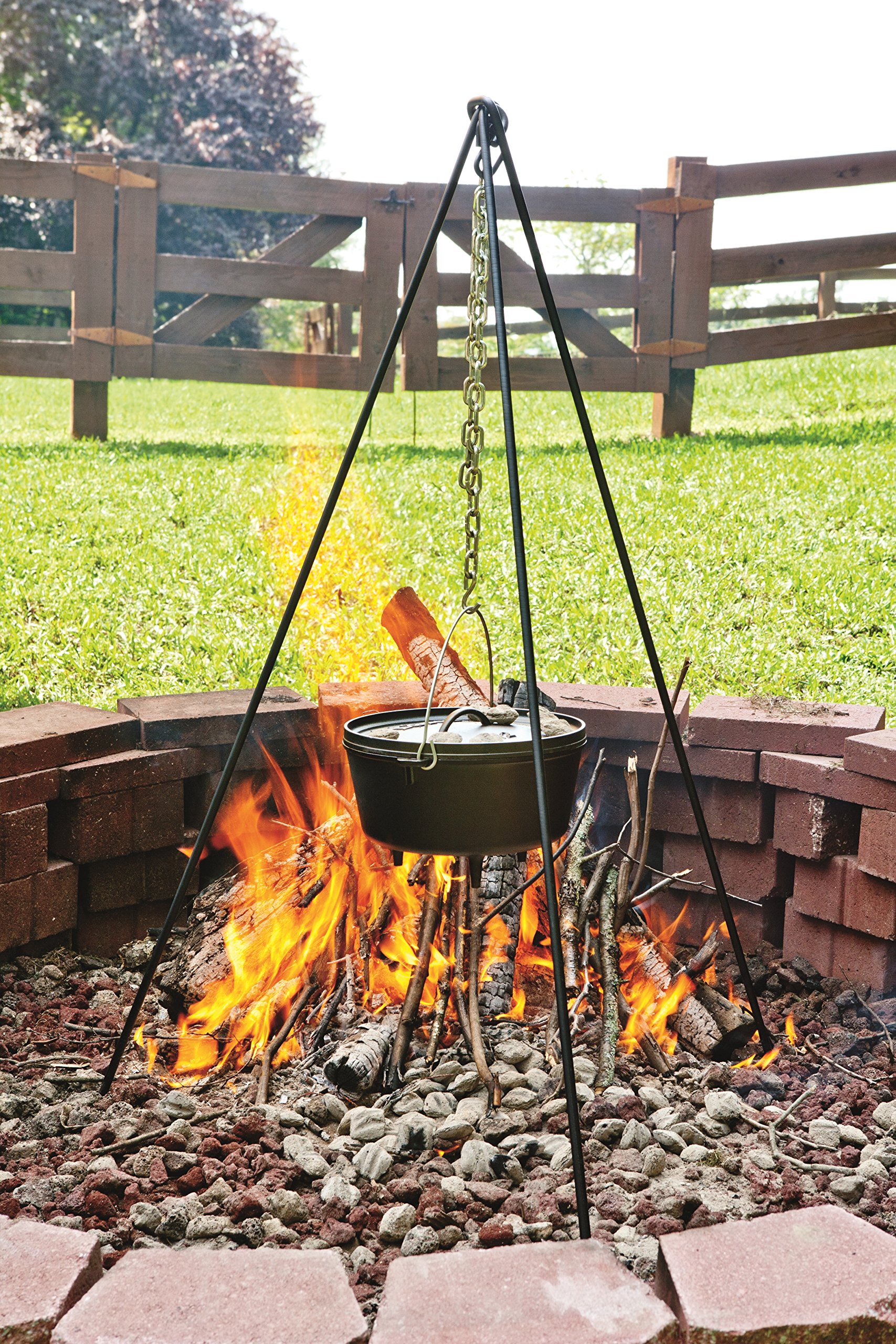 Lodge 3TP2 Camp Dutch Oven Tripod, 43.5-Inch,Black