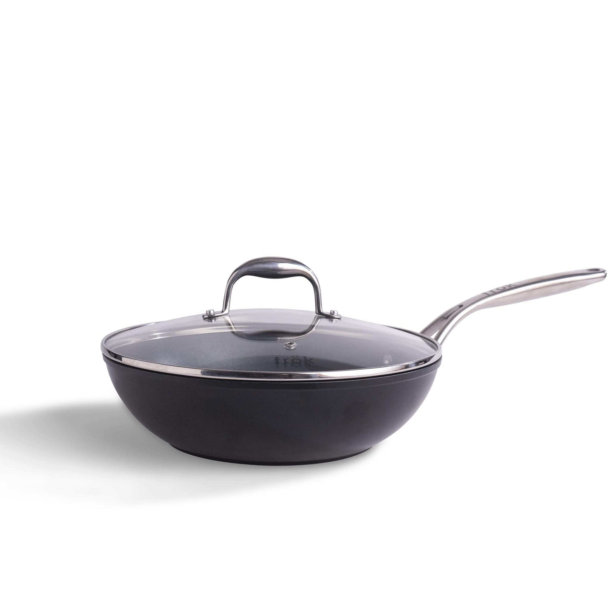 frök All-In-One Non-Stick Fry Pan Meets Wok with Lid, 11-Inch, Black & Silver